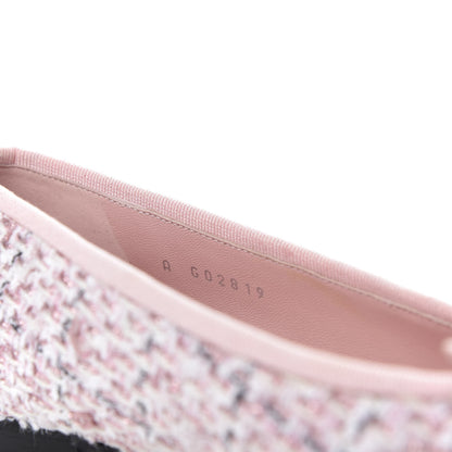 Chanel Tweed Cap Toe Ballerina Flats 37.5 Pink Black 9 of 10