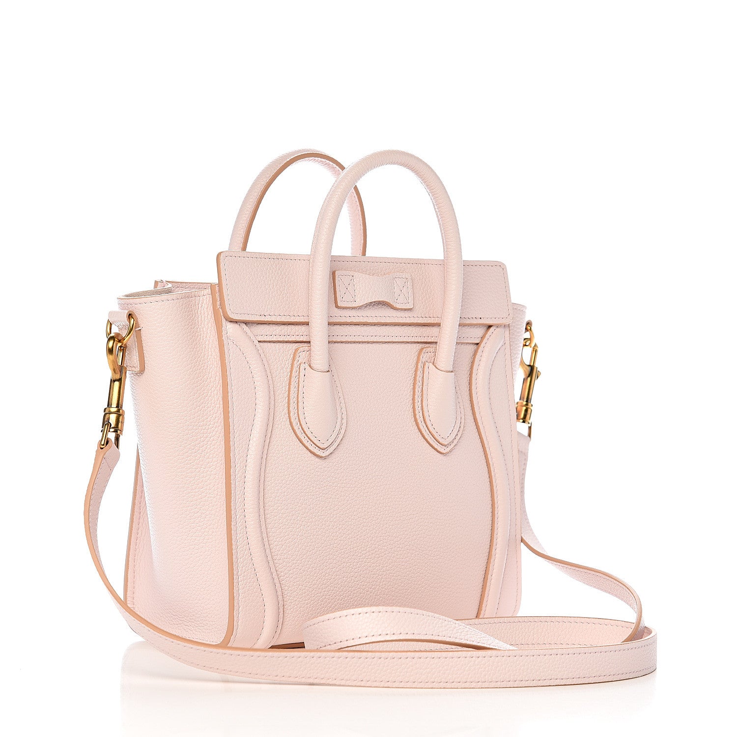 Celine Drummed Calfskin Nano Luggage Pale Pink 2 of 9