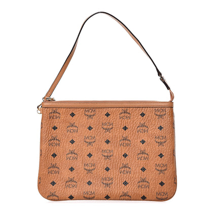 MCM Visetos Liz Shopper Tote Pouch Cognac 1 of 10