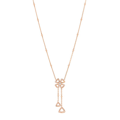 Bulgari 18K Rose Gold Diamond Fiorever Drop Necklace 1 of 5