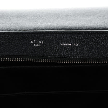 Celine Drummed Calfskin Suede Medium Trapeze Black 6 of 8