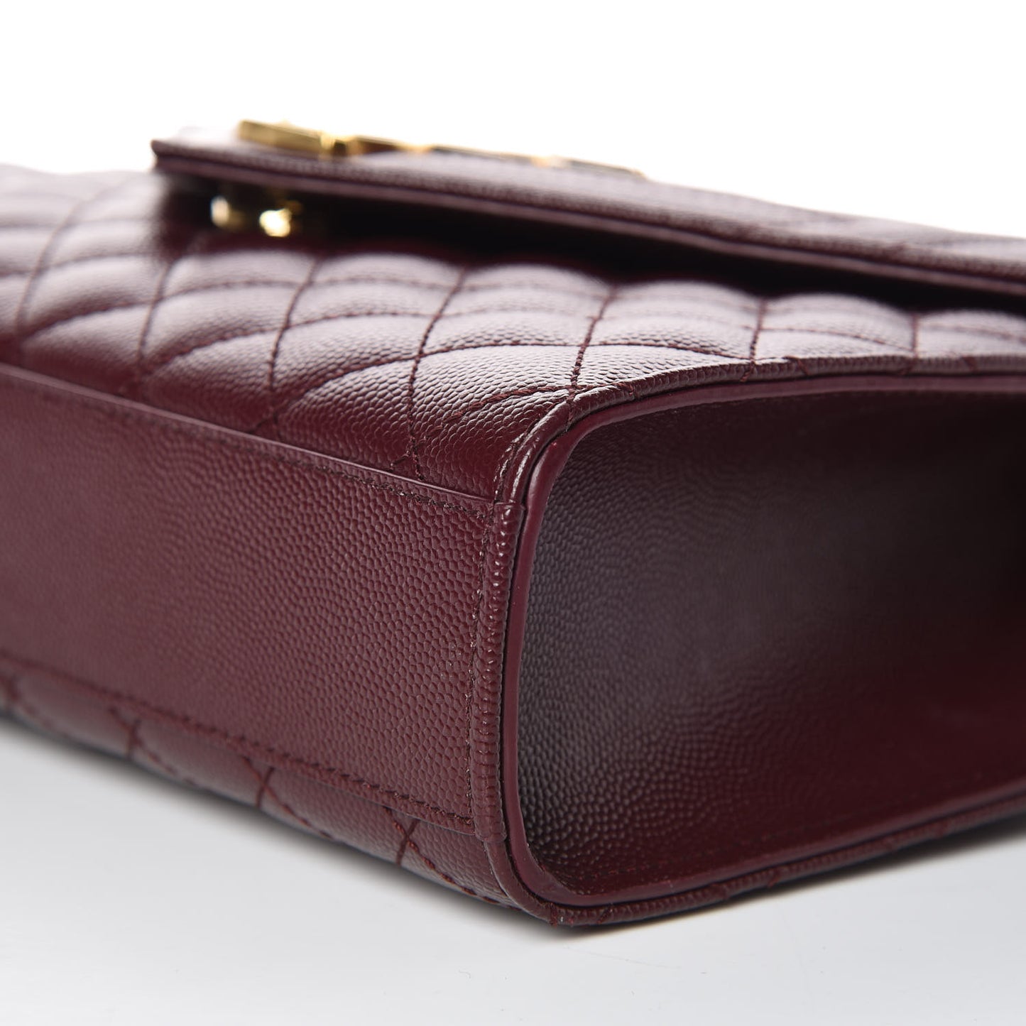 Grain De Poudre Textured Mixed Matelasse Medium Triquilt Monogram Satchel Rouge Legion