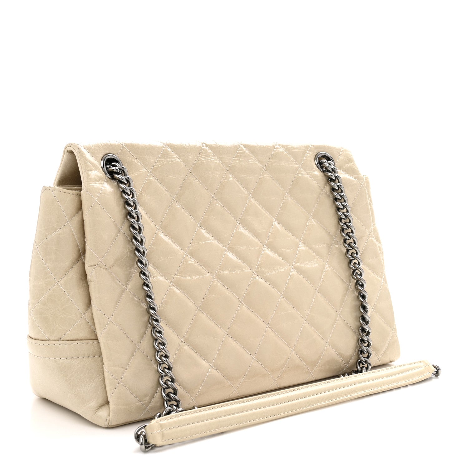 Chanel Glazed Calfskin Quilted Medium Lady Pearly Flap Light Beige 3 of 11