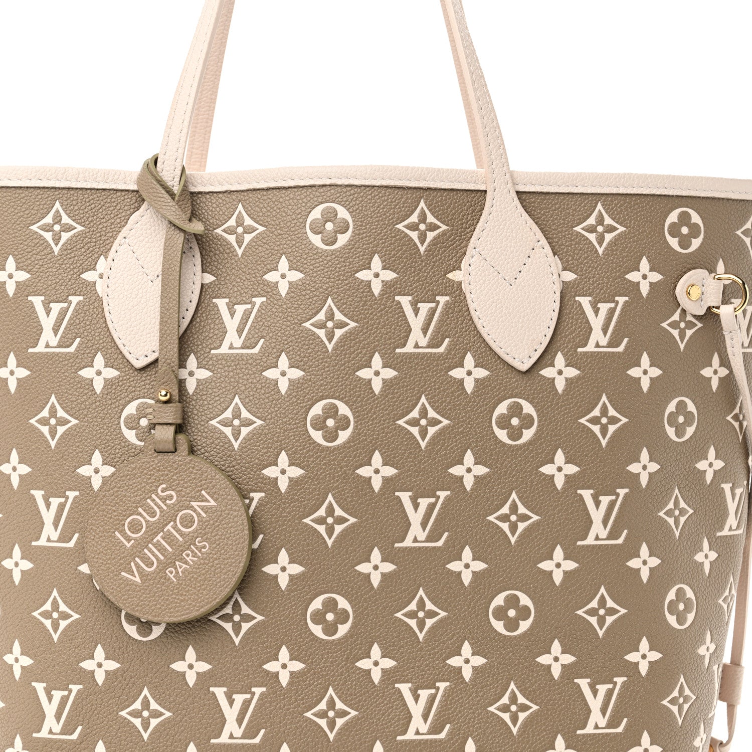 Louis Vuitton Empreinte Monogram Spring In The City Neverfull MM Kaki Beige Cream 8 of 10