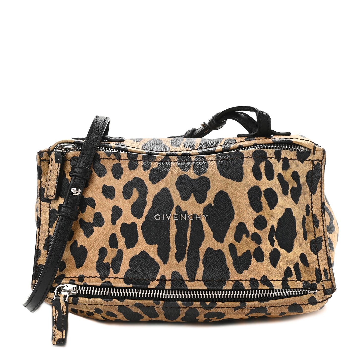 Calfskin Leopard Print Mini Pandora Multicolor