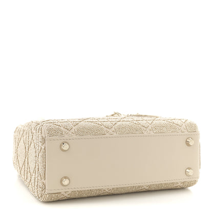Christian Dior Lambskin Cannage Beaded Embroidered Mini Lady Dior Caramel Beige 4 of 10
