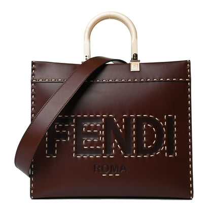 Fendi Vitello King Plexiglass Macro Stitchings Medium Fendi Sunshine Shopper Tote Praline 1 of 10