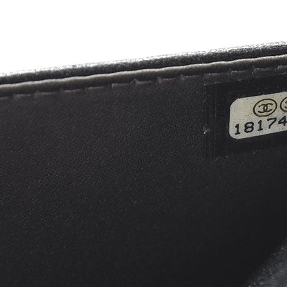 Chanel Lambskin Camellia Embossed Wallet on Chain WOC Black 9 of 15