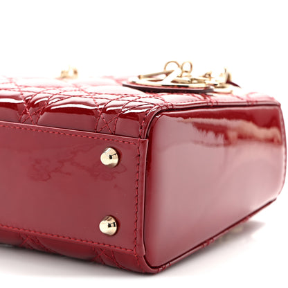 Christian Dior Patent Cannage Mini Lady Dior Red 10 of 10