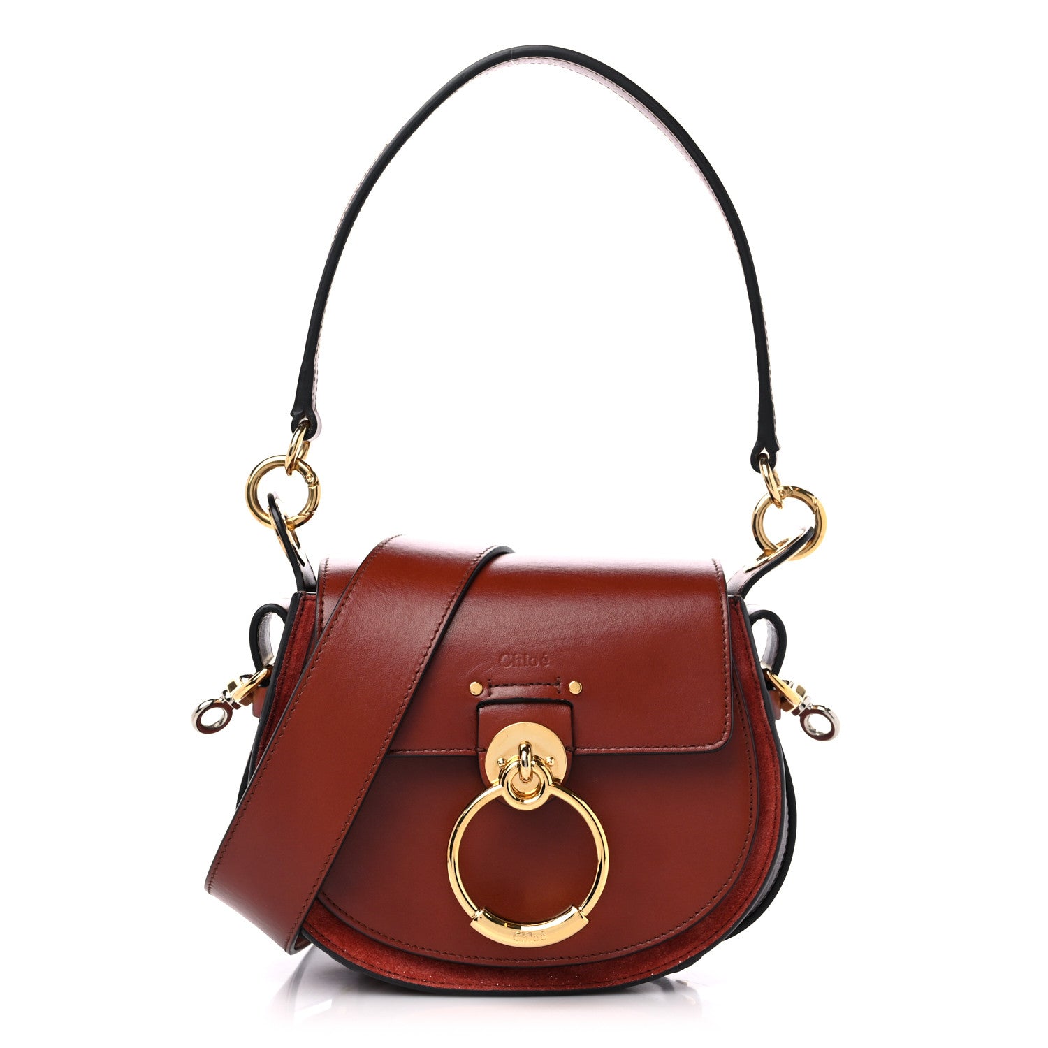 Chloe Calfskin Suede Small Tess Bag Sepia Brown 1 of 8