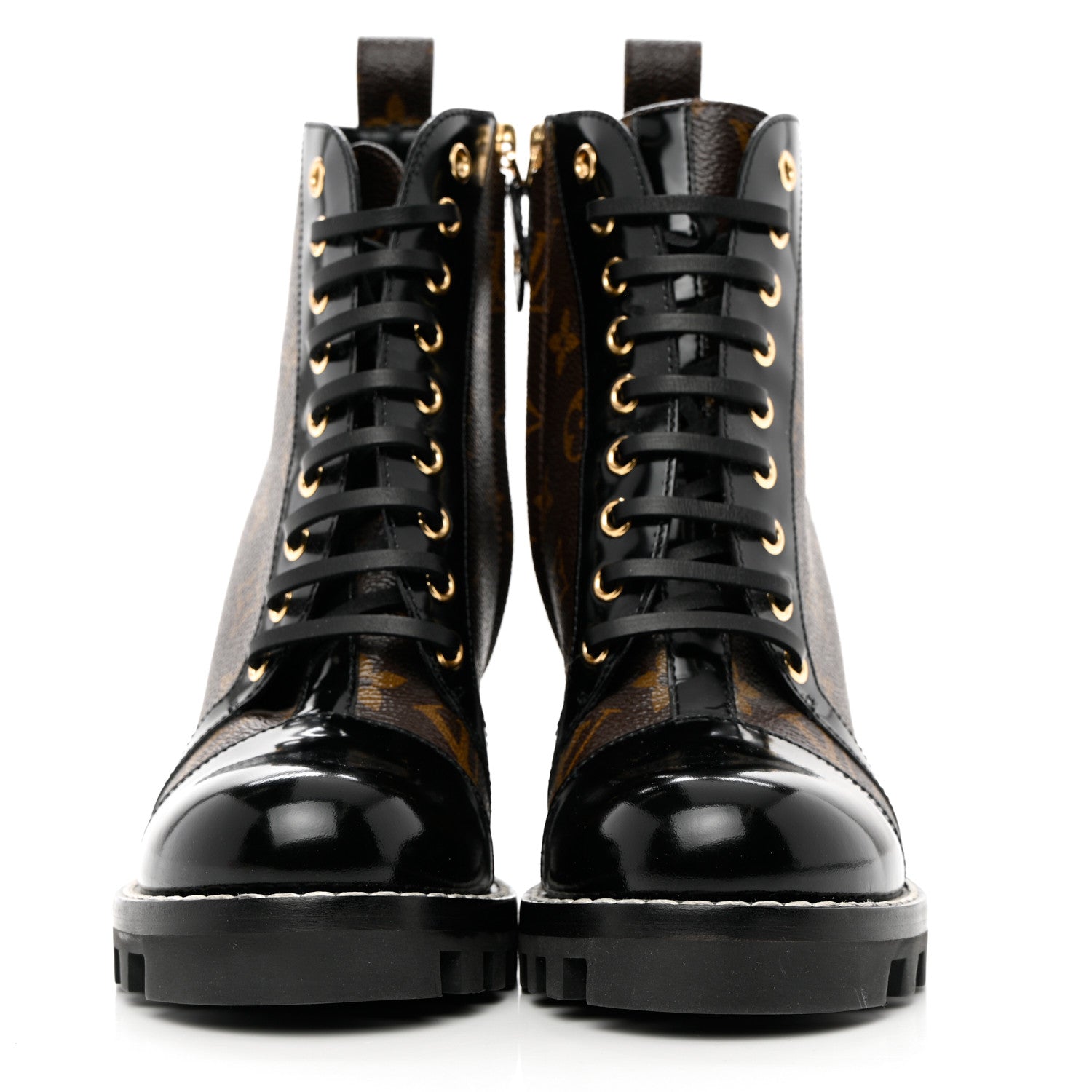 Louis Vuitton Patent Calfskin Monogram Star Trail Ankle Boots 36 Black 2 of 7