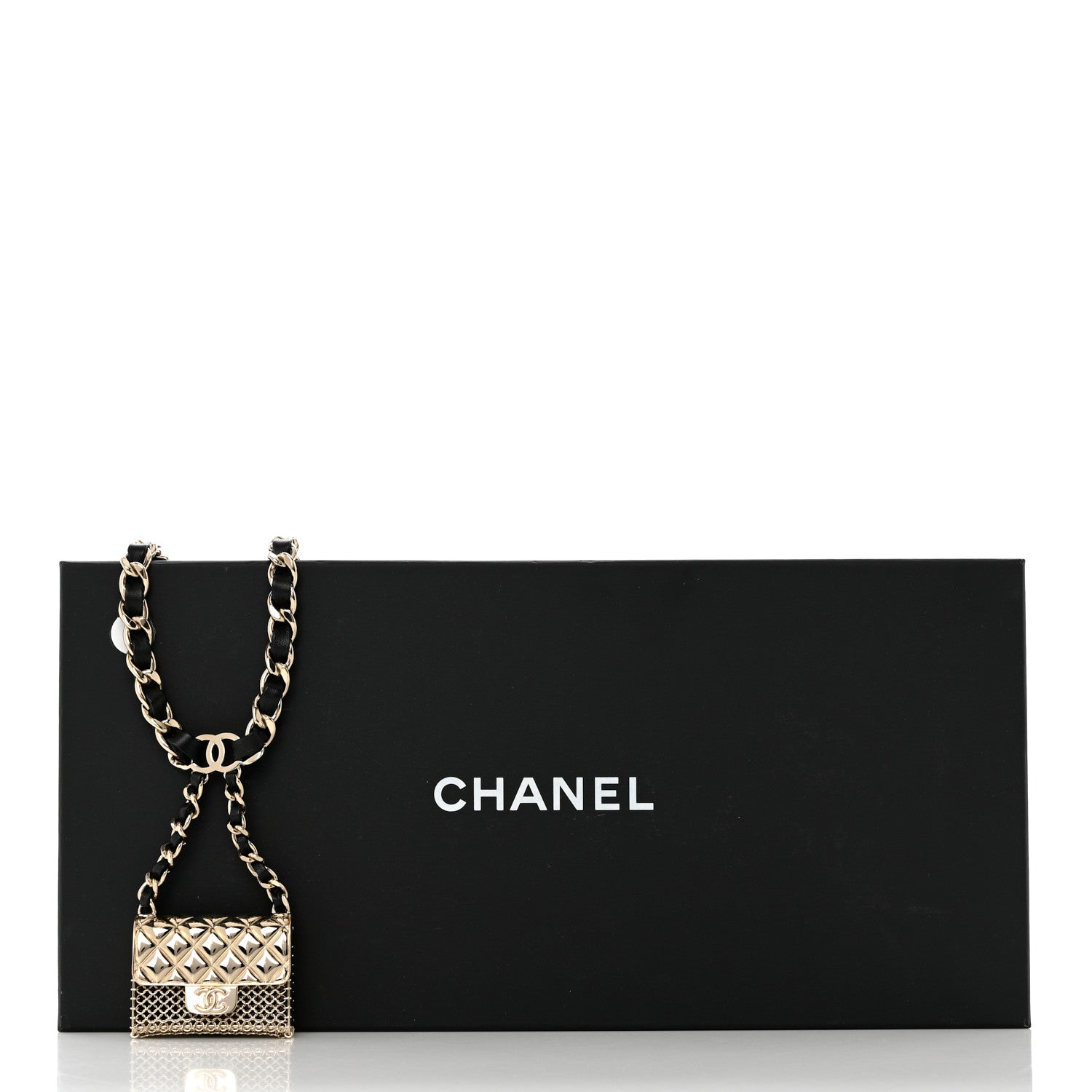 Chanel Lambskin Chain CC Flap Bag Belt 90 Black Gold 5 of 5
