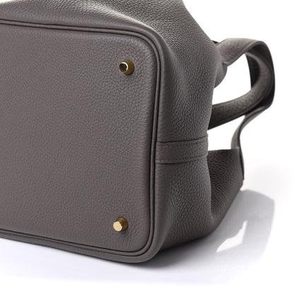 Hermes Taurillon Clemence Picotin Lock 22 MM Etain 11 of 12