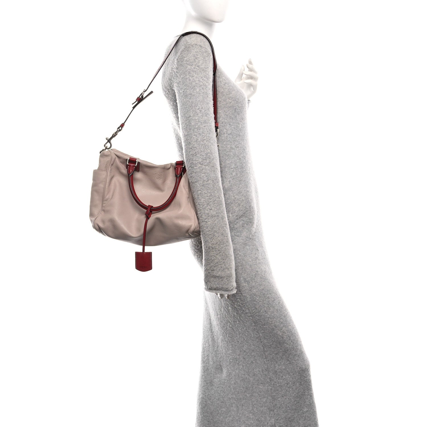 Loewe Goatskin Top Handle Boston Bag Pink Red 2 of 9