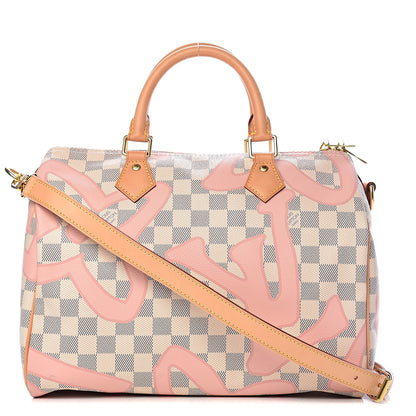 Louis Vuitton Damier Azur Tahitienne Speedy Bandouliere 30 Rose Ballerine 1 of 10