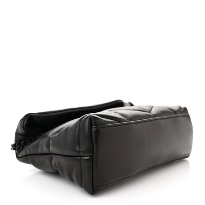 Saint Laurent Lambskin Quilted Toy Loulou Puffer Monogram Monochrome Chain Satchel Black 4 of 10