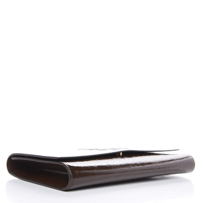 Saint Laurent Textured Patent Calfskin Large Belle De Jour Clutch Dark Brown 4 of 8
