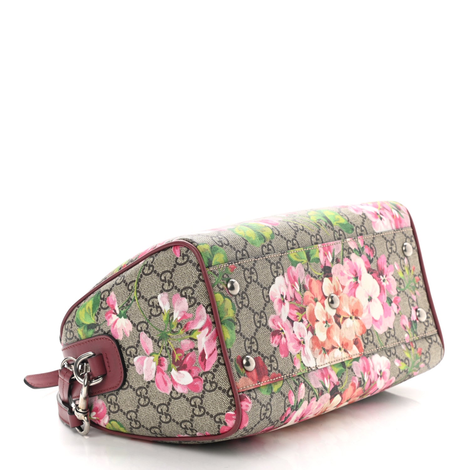Gucci GG Supreme Monogram Blooms Small Boston Beige Multicolor Dry Rose 4 of 11