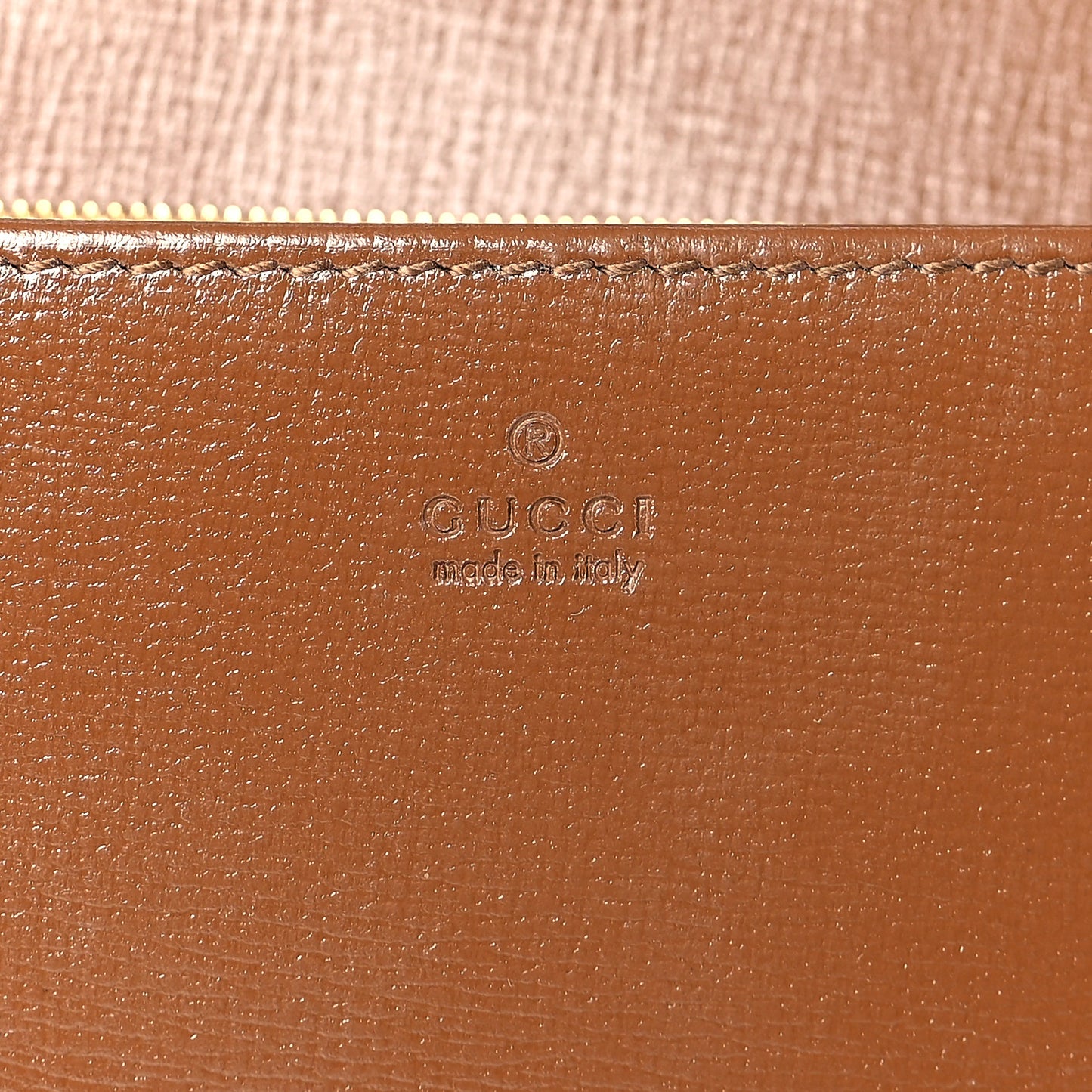 GG Supreme Monogram Azalea Calfskin Horsebit 1955 Wallet On Chain Beige Ebony Brown Sugar