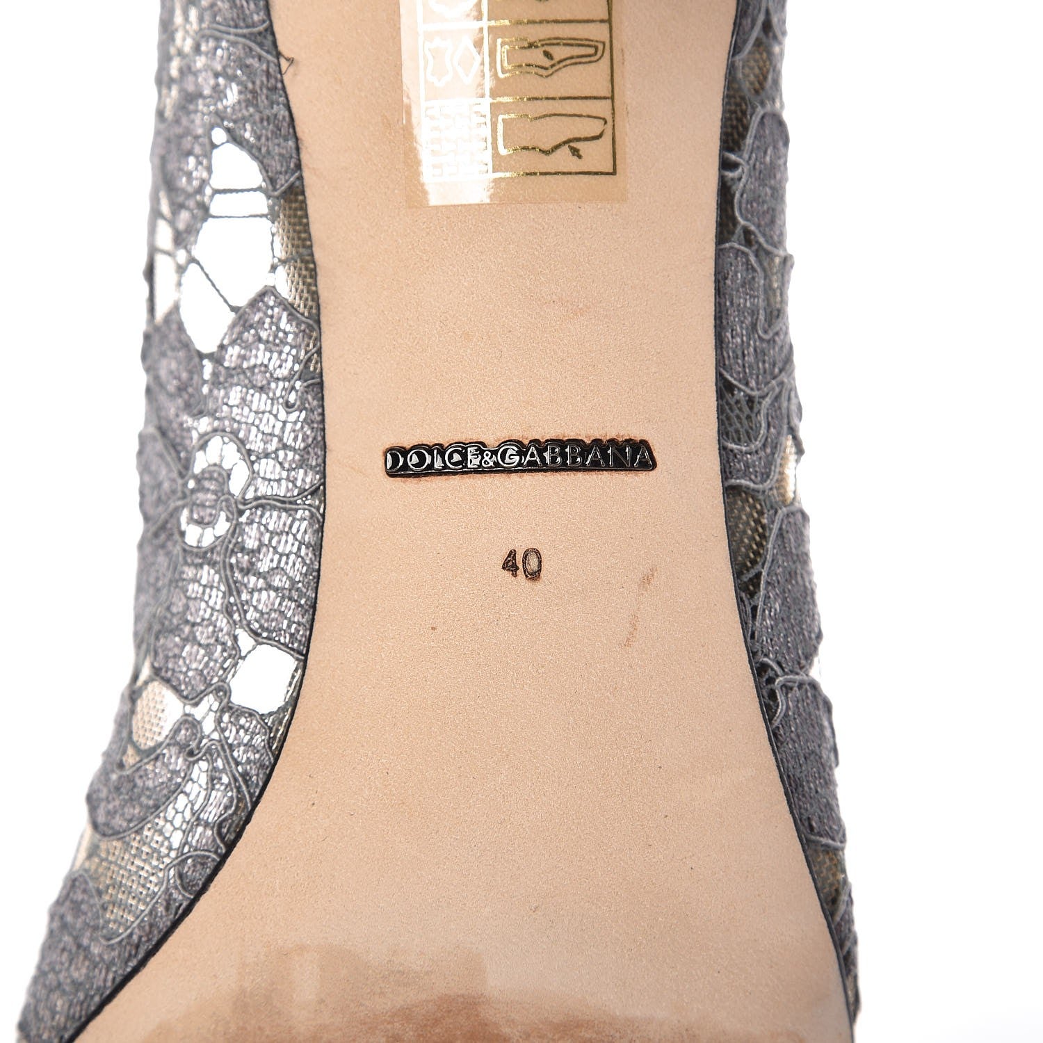 Dolce & Gabbana Lace Embellished Rosa Pumps 40 Grey 8 of 9