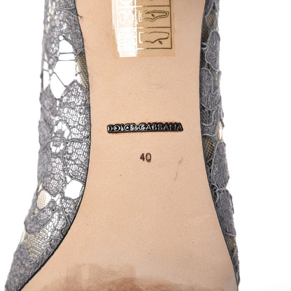 Dolce & Gabbana Lace Embellished Rosa Pumps 40 Grey 8 of 9