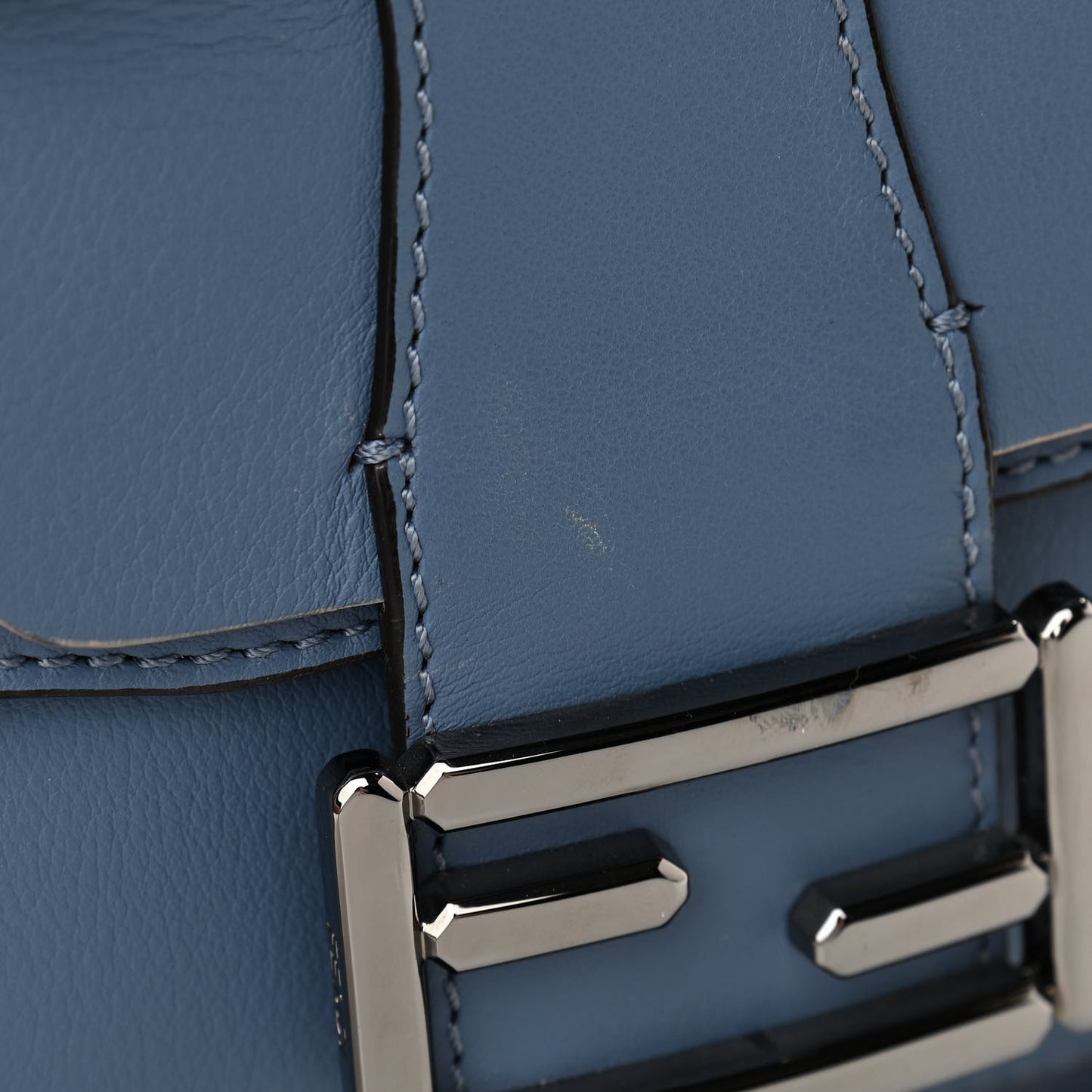 Calfskin Waves Baguette Blue