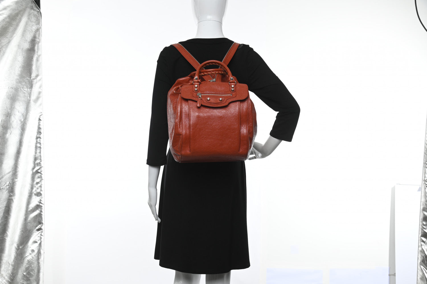 Balenciaga Agneau Giant 12 Hardware Zip Traveler Backpack Rouge Ambre 2 of 13