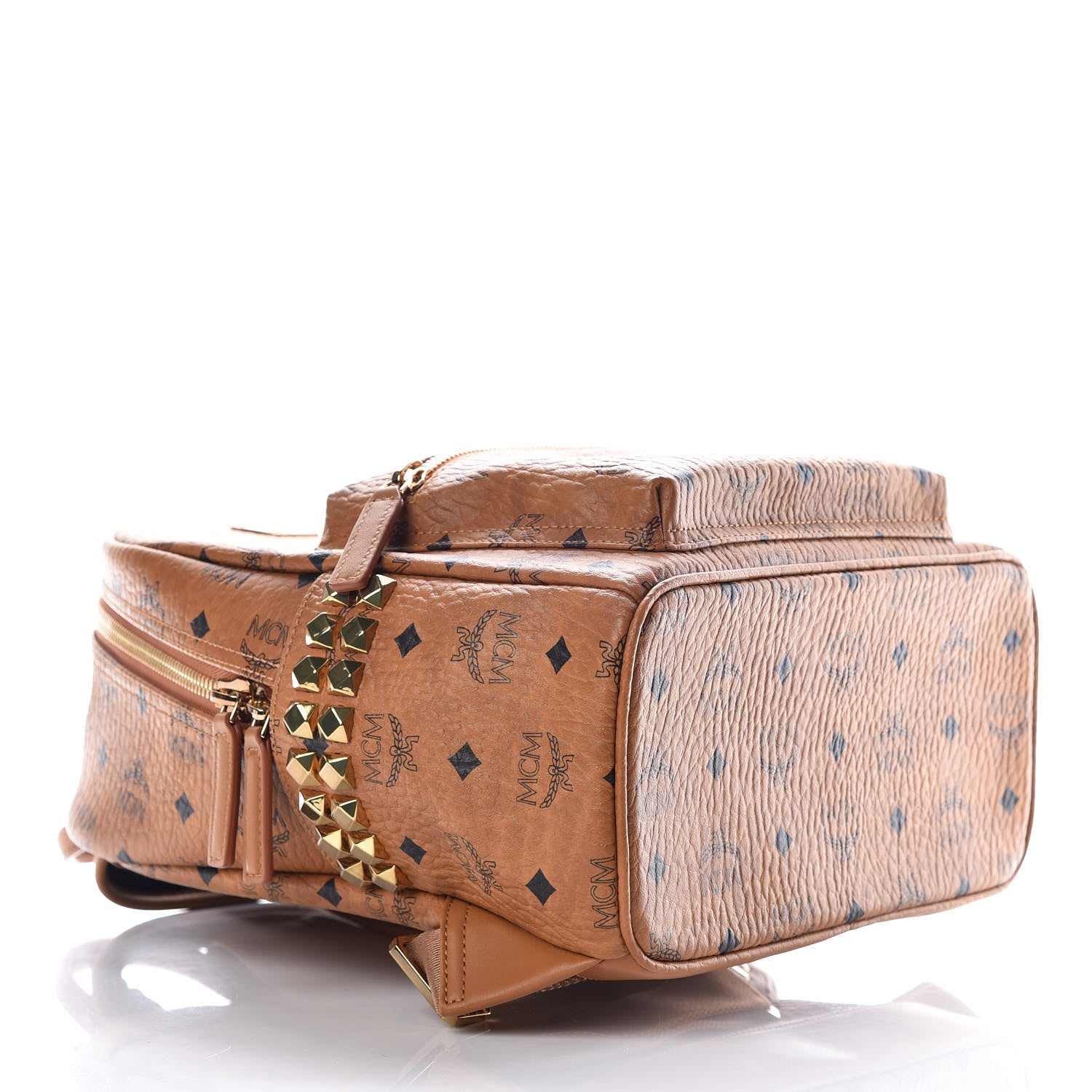 MCM Visetos Small Side Stud Stark Backpack Cognac 4 of 10