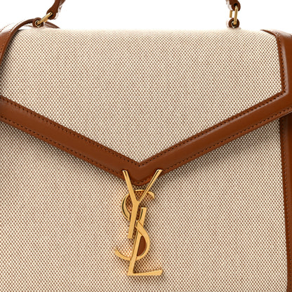 Saint Laurent Canvas Calfskin Medium Classic Monogram Cassandra Top Handle Tan Natural 8 of 10