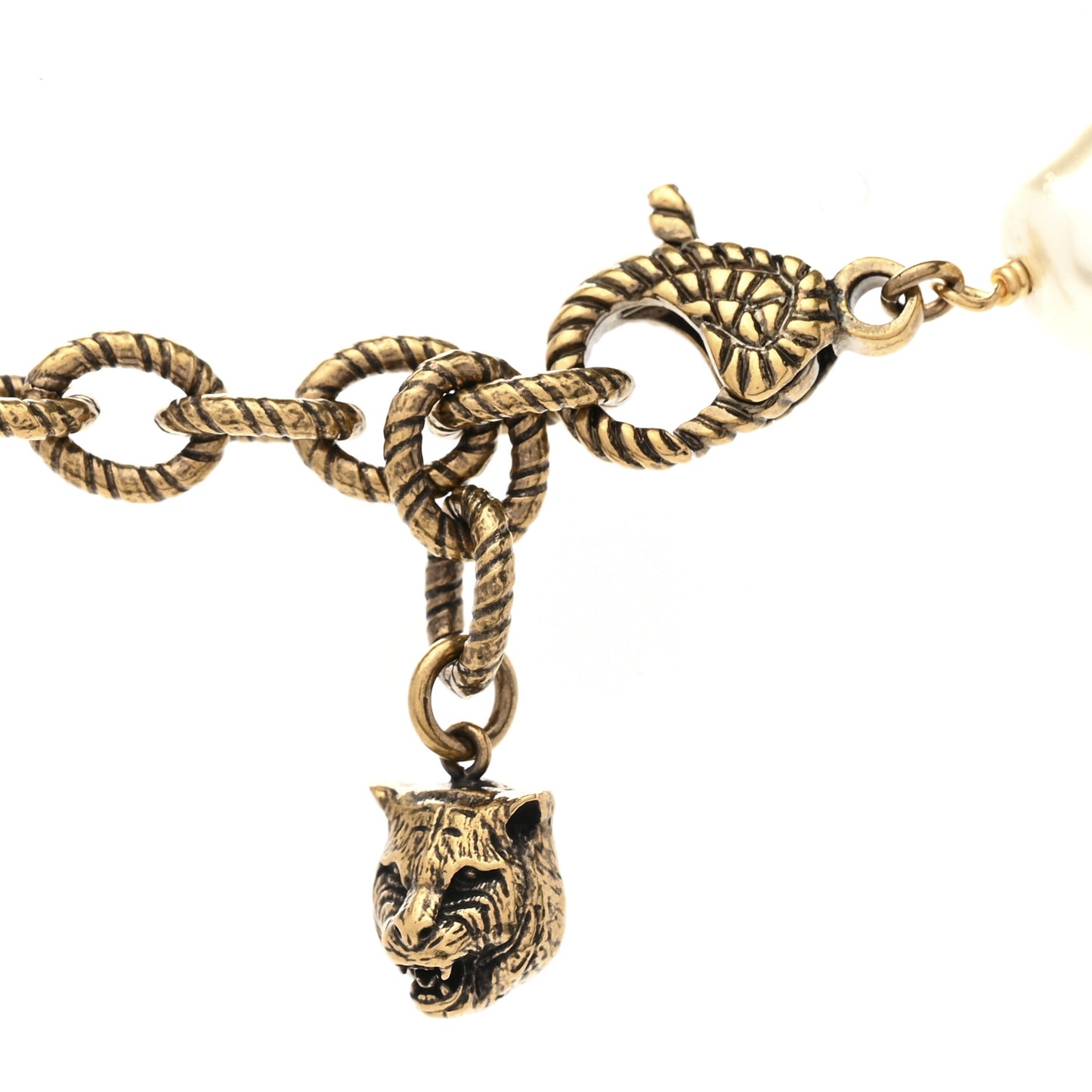 Crystal Pearl Marmont Necklace Aged Gold Multicolor