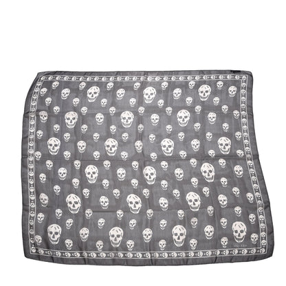 Alexander McQueen Silk Chiffon Skull Scarf Black Ivory 3 of 6
