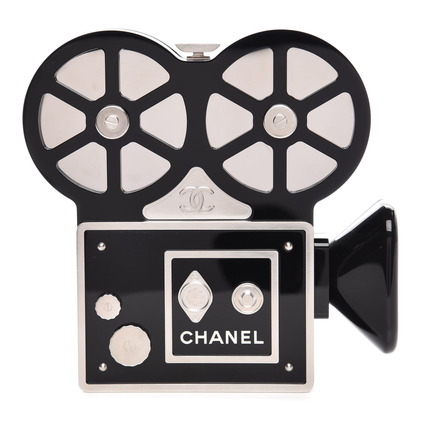 Plexiglass Crystal Buonasera Film Projector Minaudiere Clutch Black