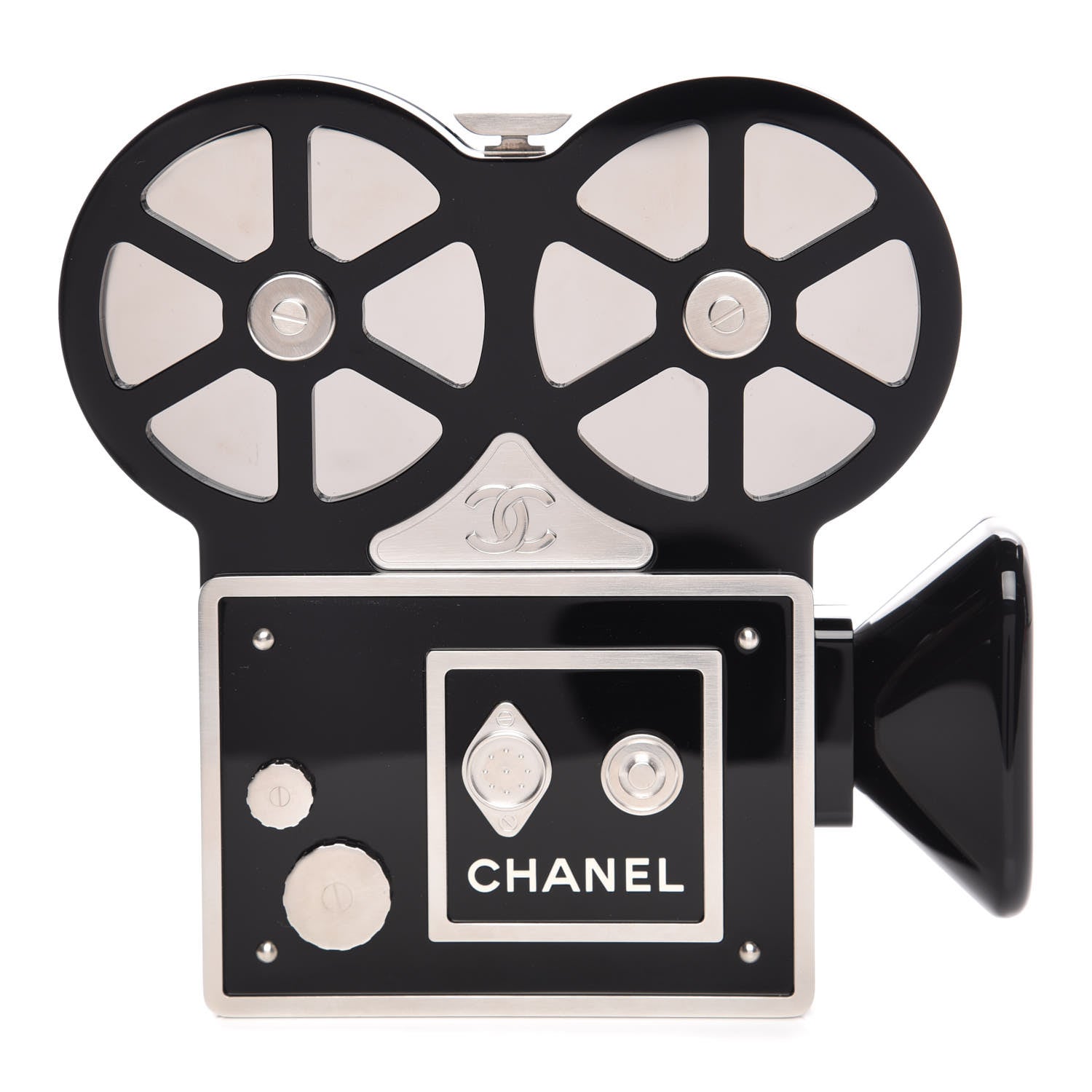 Chanel Plexiglass Crystal Buonasera Film Projector Minaudiere Clutch Black 1 of 14