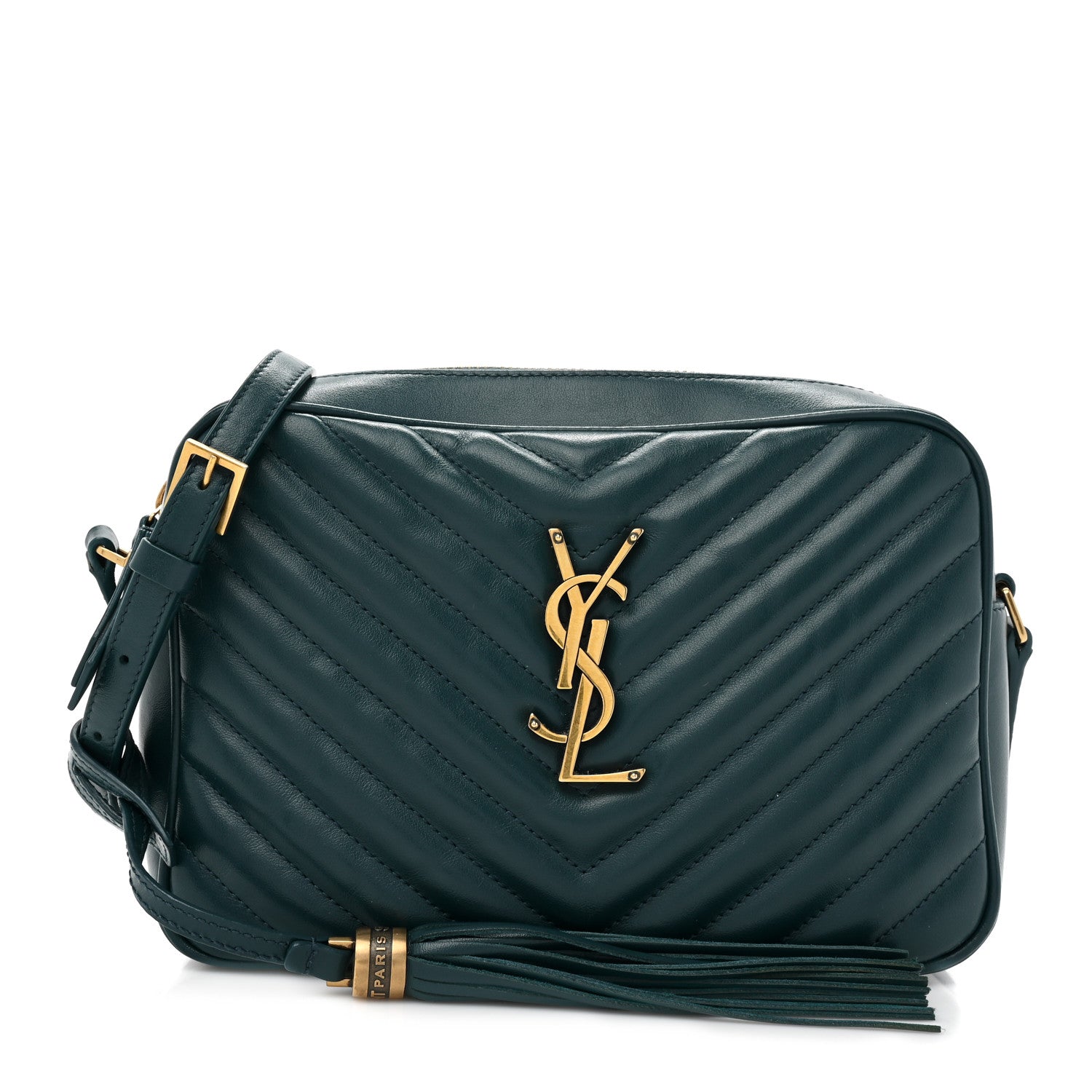 Saint Laurent Calfskin Matelasse Monogram Lou Camera Bag Turquoise 1 of 10