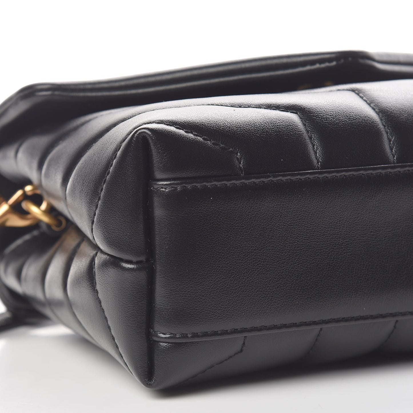 Calfskin Y Quilted Monogram Toy Loulou Crossbody Bag Black
