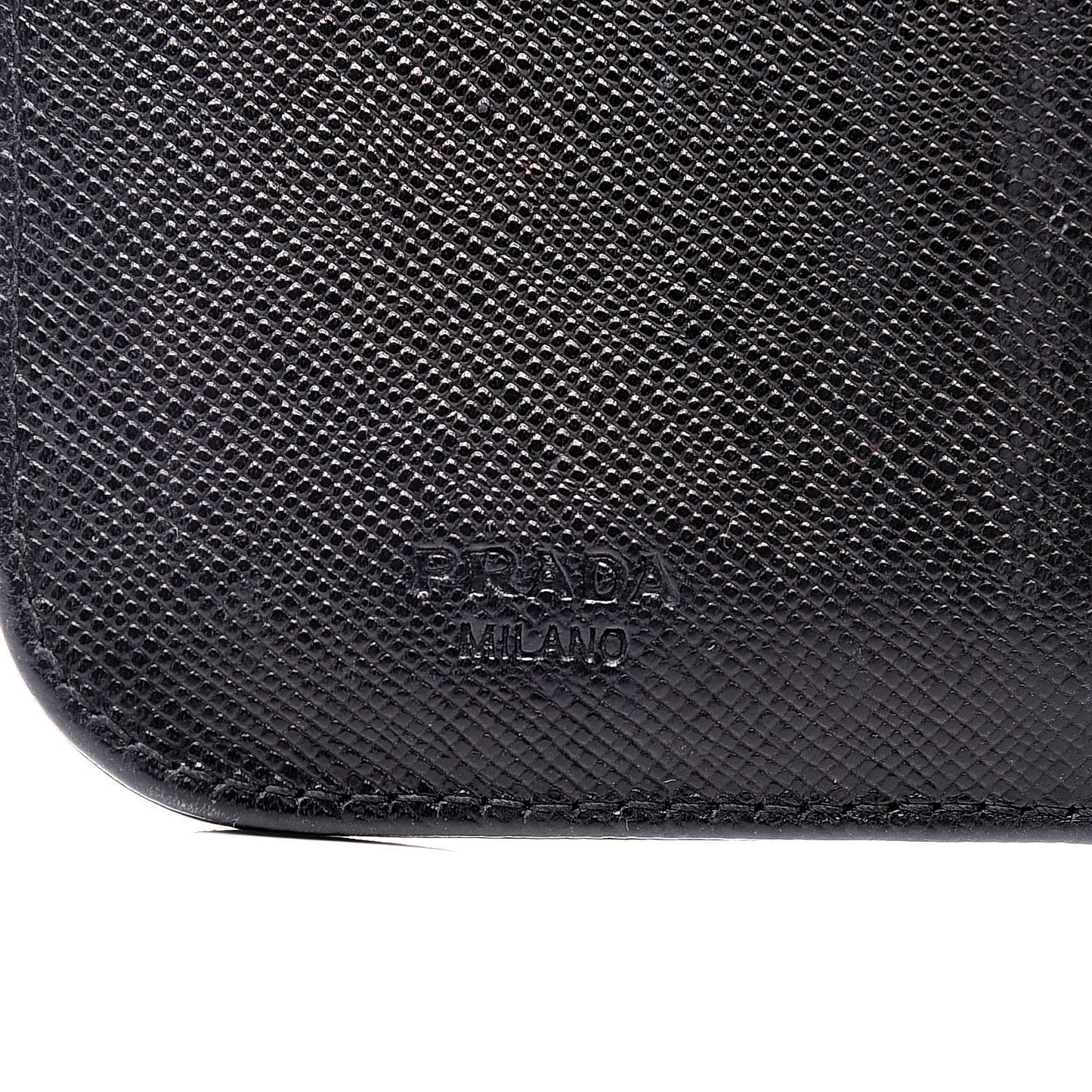 Saffiano Compact Zip Around Wallet Black