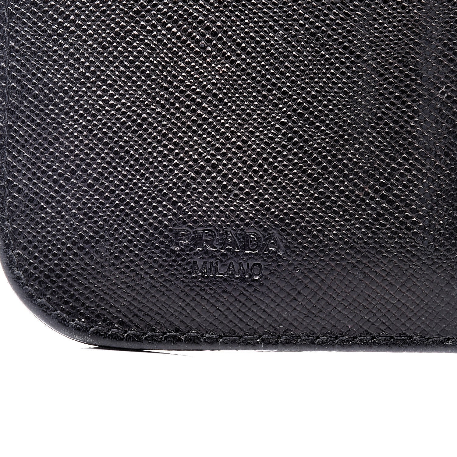 Prada Saffiano Compact Zip Around Wallet Black 8 of 14