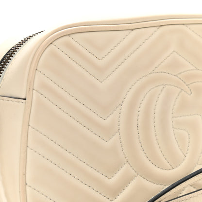 Gucci Calfskin Matelasse Small GG Marmont Chain Shoulder Bag White 12 of 13