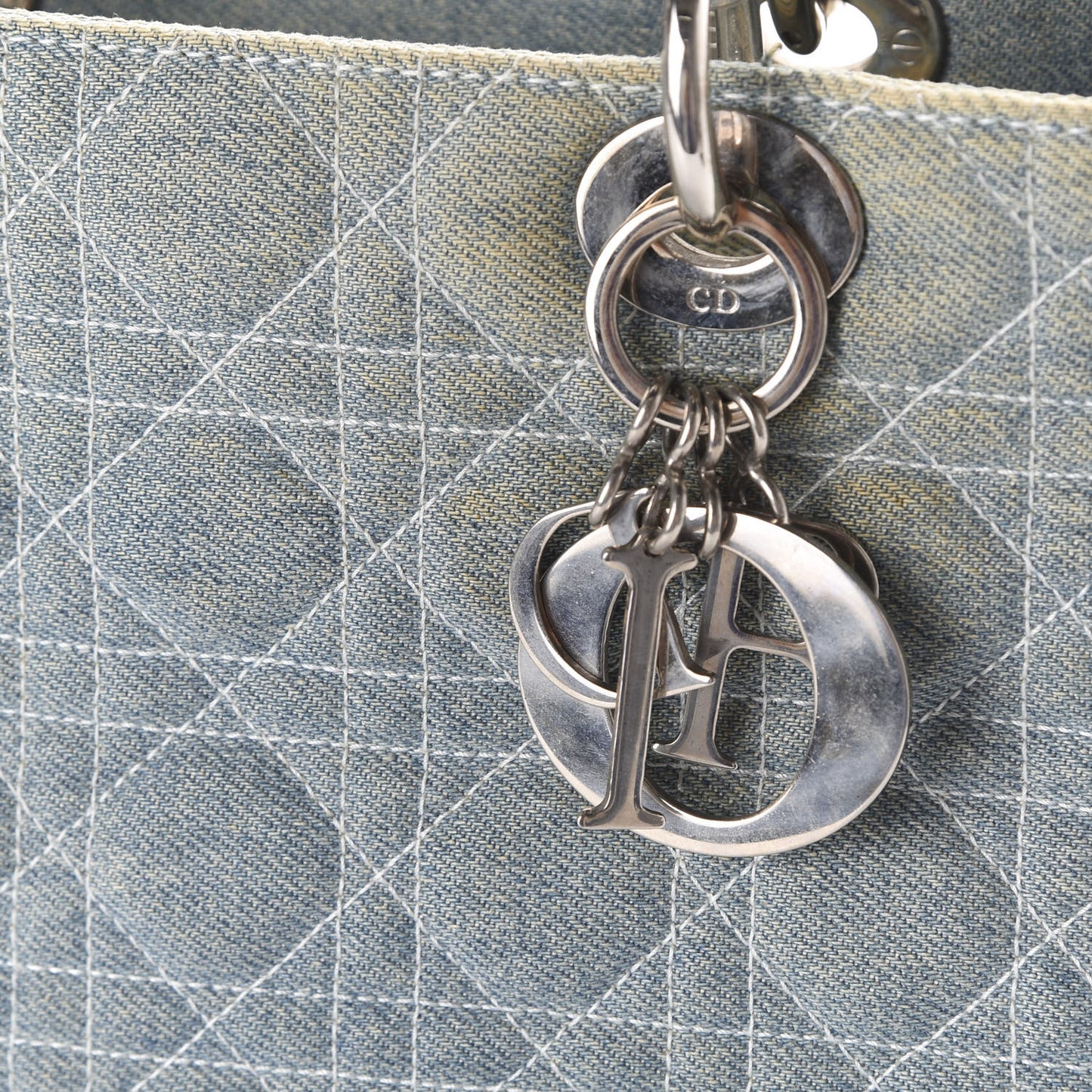 Denim Cannage Medium Lady Dior Blue