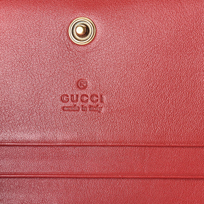Gucci Calfskin Matelasse GG Marmont Card Case Wallet Hibiscus Red 6 of 7