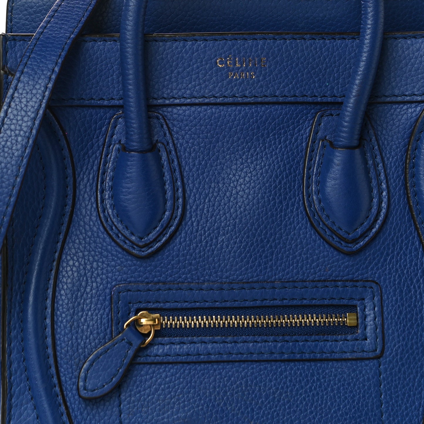 Drummed Calfskin Nano Luggage Indigo