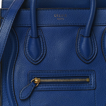 Celine Drummed Calfskin Nano Luggage Indigo 11 of 11