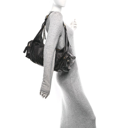 Christian Dior Crinkled Calfskin Large Grand Tour Multipocket Bag Black 2 of 11