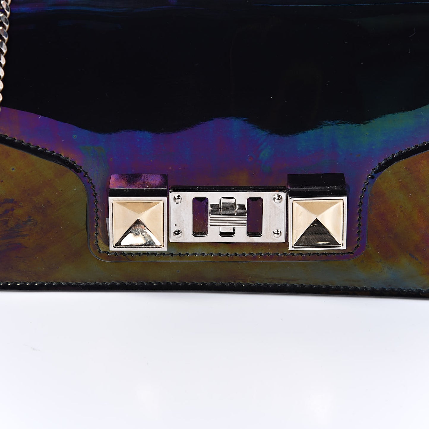 PS11 Holographic Patent Chain Wallet Oil Slick