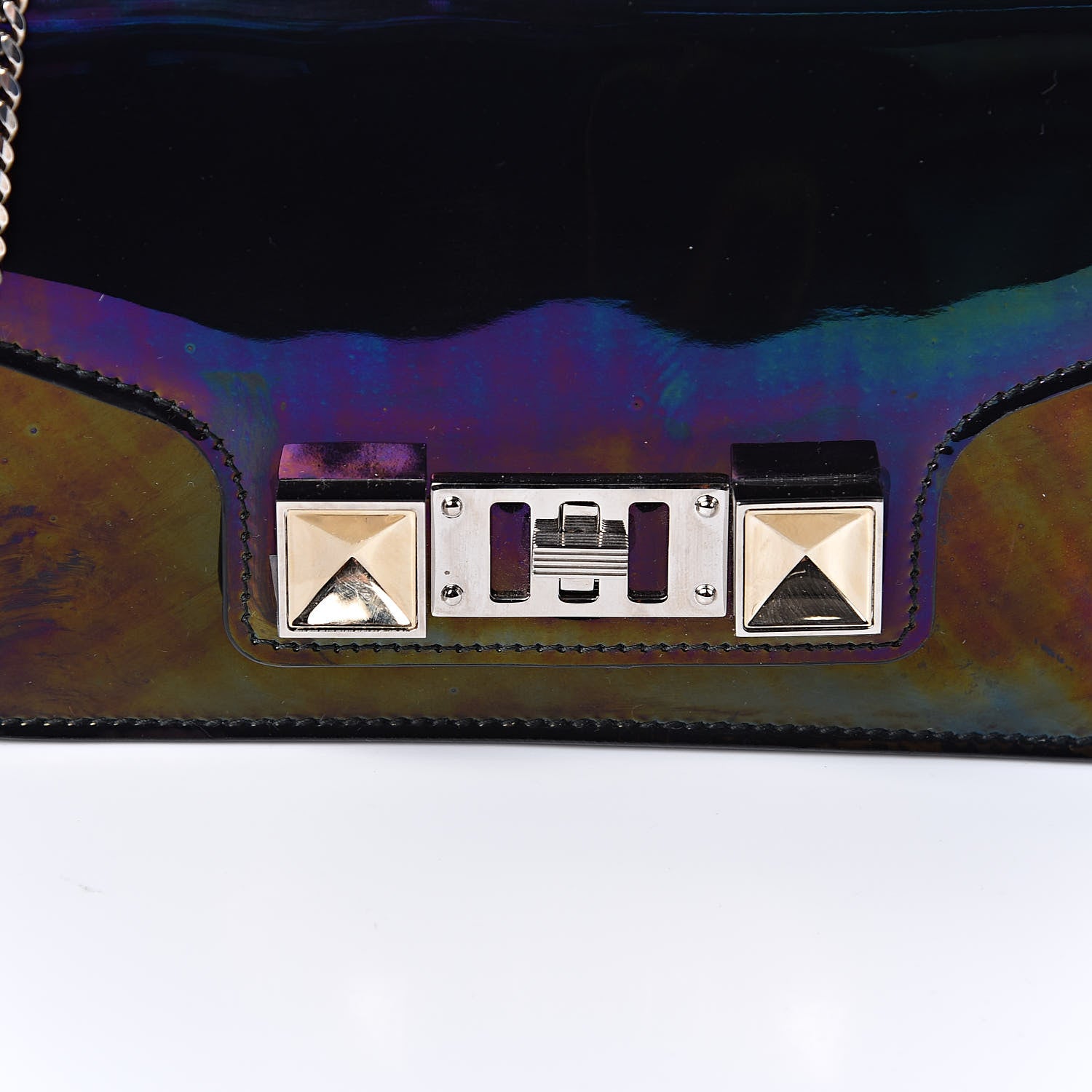 Proenza Schouler PS11 Holographic Patent Chain Wallet Oil Slick 9 of 9