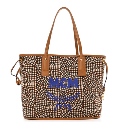 MCM Visetos Medium Liz Reversible Shopper Tote Cognac 10 of 16
