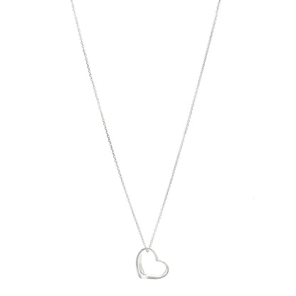 Tiffany Sterling Silver 14mm Elsa Peretti Open Heart Pendant Necklace 1 of 5