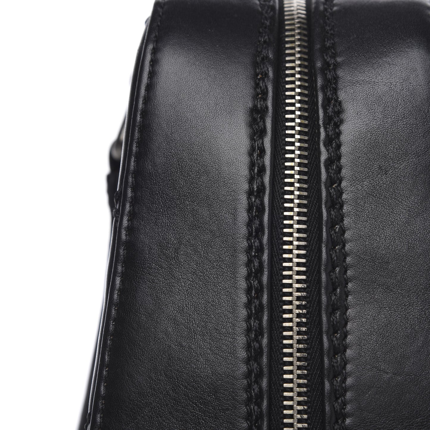 Calfskin Quilted Top Handle Bag Black