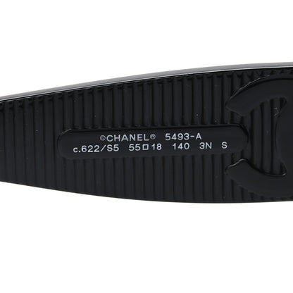 Chanel Acetate Rectangle Sunglasses 5493-A Black Brown 5 of 7