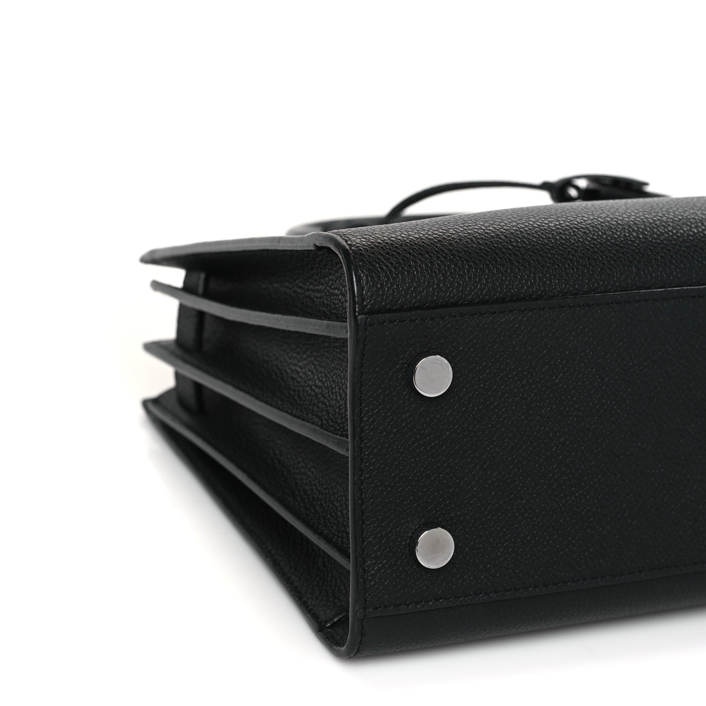Grained Calfskin Baby Sac De Jour Black